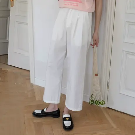 omont蛋挞家 复古直筒百搭薄款九分裤夏季女阔腿休闲裤新款裤子商品大图