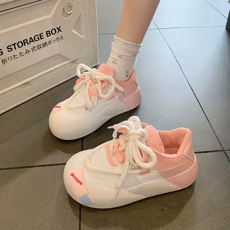 小众设计休闲鞋女2023冬季新款超火百搭小个子厚底洋气舒适运动鞋商品大图