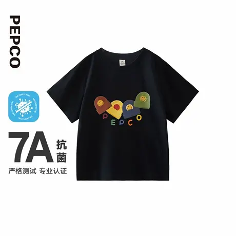 小猪班纳童装2025夏装新款儿童短袖T恤中大童男童圆领上衣男孩潮商品大图