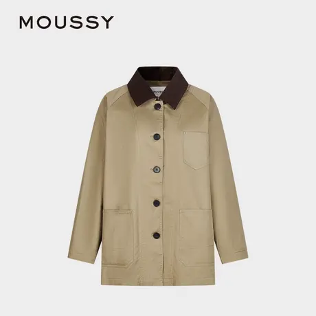 MOUSSY 2025春季新品巴恩风街头工装翻领夹克外套女028ISX30-2741图片