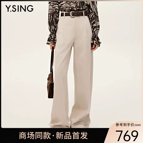 【商场同款】Y.SING衣香丽影2025秋莱赛尔米色直筒裤150716106图片