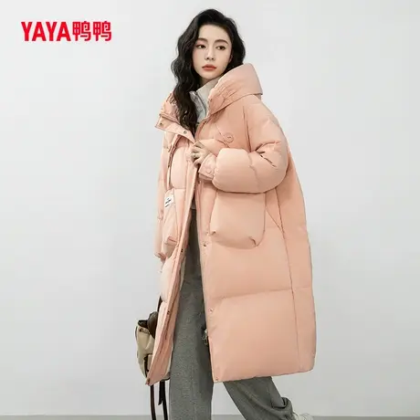 鸭鸭羽绒服女2023年冬季新款中长款连帽时尚休闲保暖外套Y图片