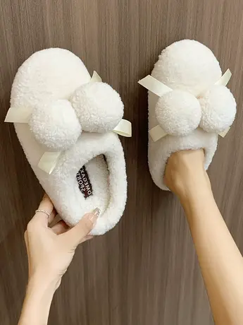 厚底毛毛拖鞋女2023年新款秋冬季外穿毛茸茸可爱时尚百搭包头拖鞋商品大图