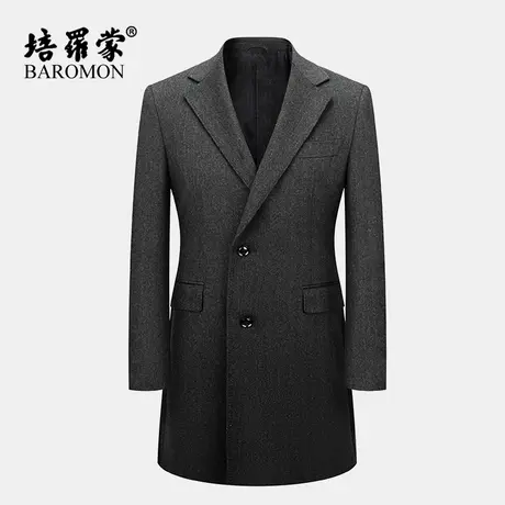 BAROMON/培罗蒙2023秋冬款男士商务保暖羊绒大衣中长款羊毛呢大衣图片