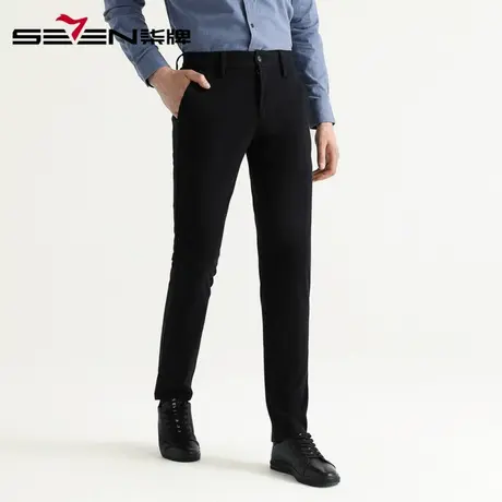 柒牌男装清仓商务休闲男士时尚直筒裤中青年百搭男裤纯色修身裤子图片