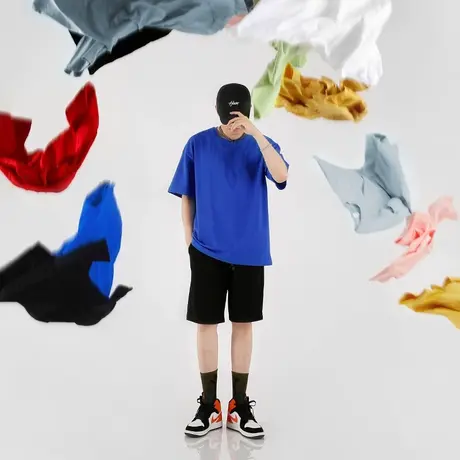 纯色重磅t恤男女款不透270g纯棉短袖宽松白色打底衫体恤潮流半袖图片