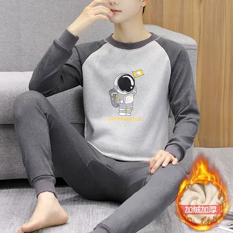 保暖内衣男士加厚加绒青少年初中高中学生防寒秋衣秋裤套装冬季潮商品大图