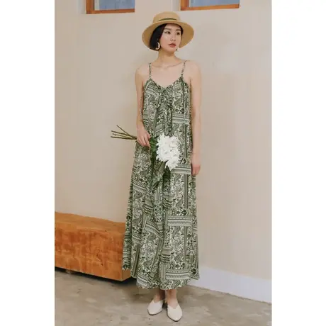 弥古波西米亚三亚度假连衣裙女夏民族风印花吊带裙沙滩裙海边裙子图片