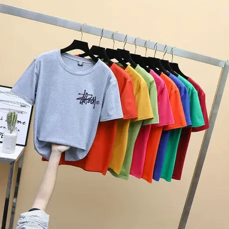 超火cec短袖t恤女宽松2024韩版潮ins原宿bf慵懒风怪味丧系上衣服商品大图