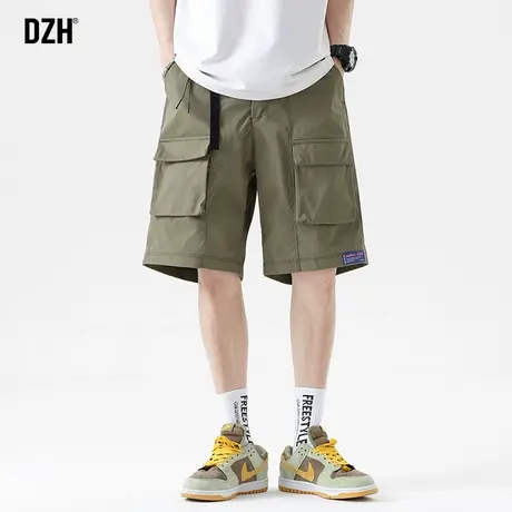 男士军绿色工装短裤男夏季潮牌休闲中裤五分裤2024年新款薄款男裤商品大图