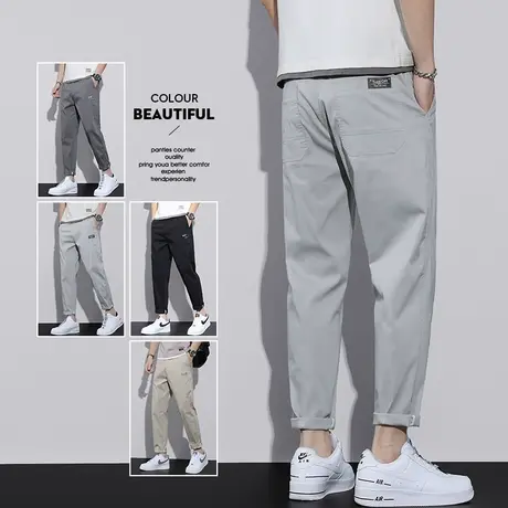 夏天2023新款爆款ins工装休闲裤男士直筒宽松春夏季薄款潮流百搭商品大图