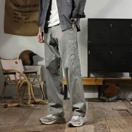 裤子男款秋冬款潮流休闲裤纯色百搭宽松男裤潮流裤子男款宽松长裤商品大图