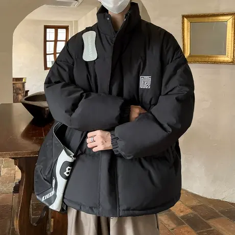 棉服男款冬季加厚外套男生2023新款立领棉衣青少年潮流保暖棉袄子图片