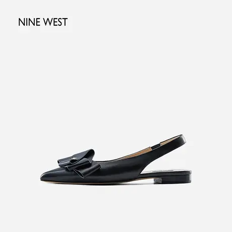 Nine West/玖熙尖头后空低跟凉鞋2024年春季新款后绊带气质单鞋女商品大图