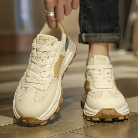 阿甘男鞋春夏季透气网面2024新款运动休闲老爹鞋男士厚底莆田潮鞋图片