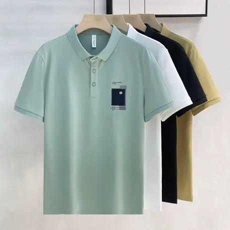 冰丝polo衫男士夏季薄款2024新款潮牌半袖体恤休闲针织短袖t恤男商品大图