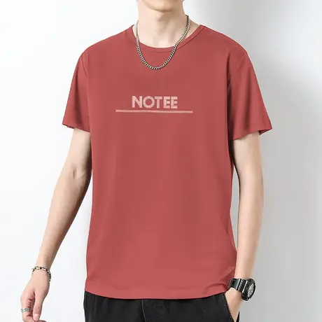 莫代尔冰丝t恤男士短袖圆领上衣服夏季凉感半袖速干体恤潮流百搭商品大图