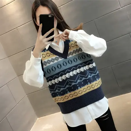 女士针织马甲春2023年新款韩版女装爆款毛衣背心外套女春秋季外穿商品大图