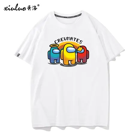 秀洛among us太空狼人杀游戏我们之间之中T恤男女短袖纯棉上衣服图片