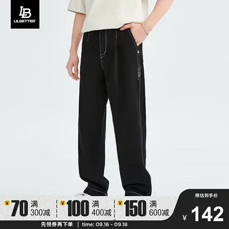 Lilbetter男士牛仔裤新款美式复古潮牌裤子秋冬款男裤高街直筒裤商品大图