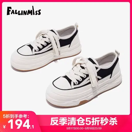 【非谜季末清仓】面包鞋休闲板鞋女平底布鞋透气小白鞋低帮帆布鞋图片