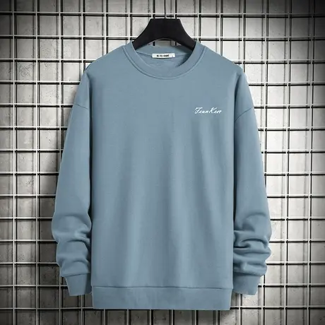 2023新款圆领卫衣男潮ins春秋款套头无帽衫加绒宽松潮流百搭长袖商品大图