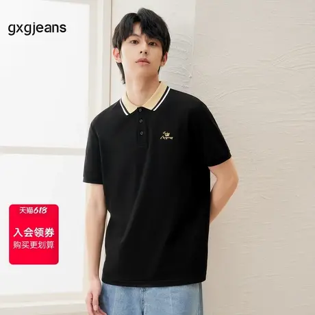 gxg.jeans男装2024年夏季新款翻领短袖POLO衫J24D242014图片