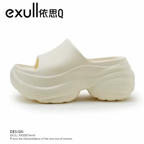 exull/依思Q拖鞋女厚底增高时尚ins风一字拖女户外防滑沙滩鞋凉鞋商品大图
