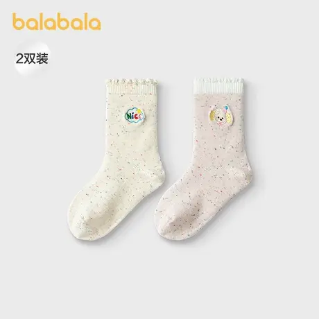 【商场同款】巴拉巴拉女童袜子秋新品儿童中筒袜不勒脚趣味两双装图片