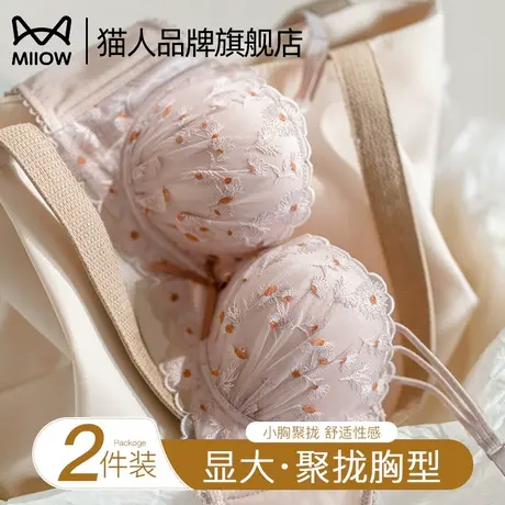猫人内衣女聚拢小胸显大新款春季蕾丝性感收副乳无钢圈女士文胸罩商品大图