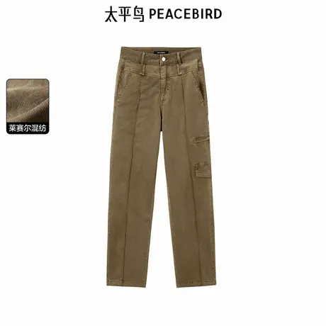 太平鸟女装秋季双腰头工装牛仔裤A3HAE3119图片