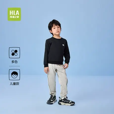 HLA/海澜之家松紧腰童装卫裤25春秋新款时尚束脚个性裤子男童女童商品大图