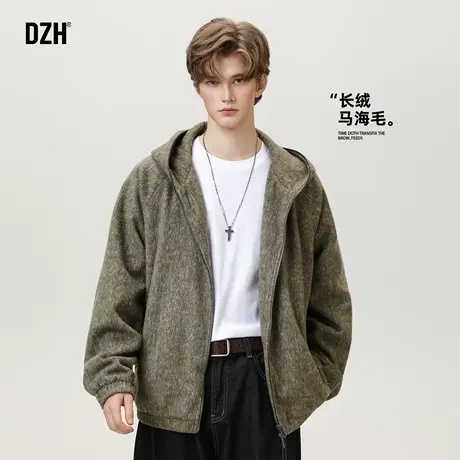 男士连帽开衫卫衣男款美式高街潮牌2025新款休闲外套秋冬百搭上衣商品大图