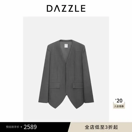 DAZZLE 地素奥莱外套2025年春季绵羊毛混纺假两件双面精纺西装图片