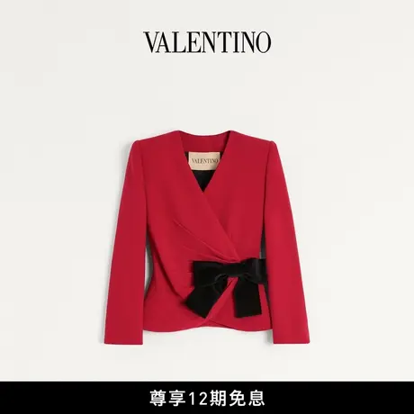 [新品抢先看]华伦天奴VALENTINO女士撞色蝴蝶结羊毛外套商品大图