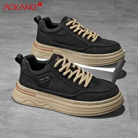 奥康官方复古板鞋男2025冬季新款增高软底轻便运动休闲鞋子男潮鞋图片