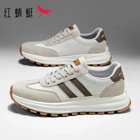 红蜻蜓男鞋秋季新款真皮阿甘鞋百搭厚底增高休闲鞋耐磨跑步运动鞋商品大图