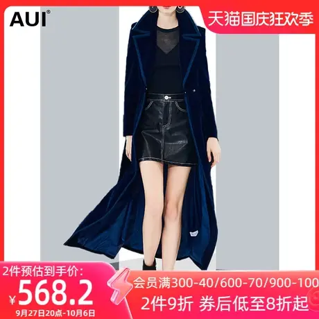 长款风衣女过膝超长到脚踝2022秋装流行新款气质女装丝绒大衣外套商品大图