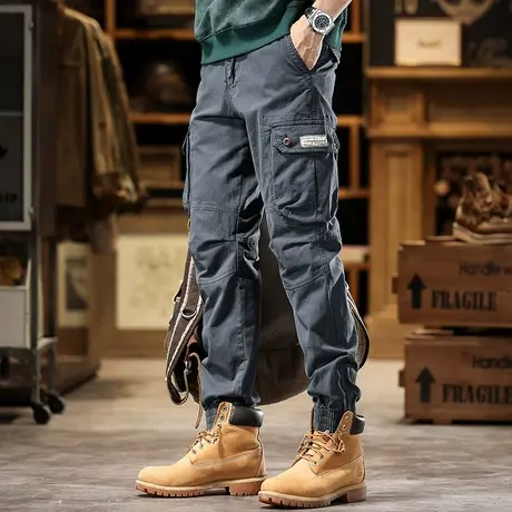时尚百搭工装裤男户外纯色裤子男款工装裤耐磨休闲裤男款工装裤商品大图