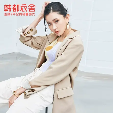 韩都衣舍2023秋冬新款西装外套女韩版休闲炸街设计感职业装小西装图片