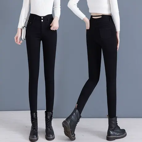 爆款小黑裤女秋冬高腰外穿弹力修身小脚铅笔裤今年流行时尚魔术裤图片
