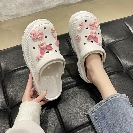 ins潮洞洞鞋女2023年夏季新款外穿拖鞋厚底可爱沙滩鞋踩屎感凉鞋商品大图