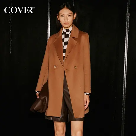 COVER秋季高支羊毛茧型双面呢大衣商品大图
