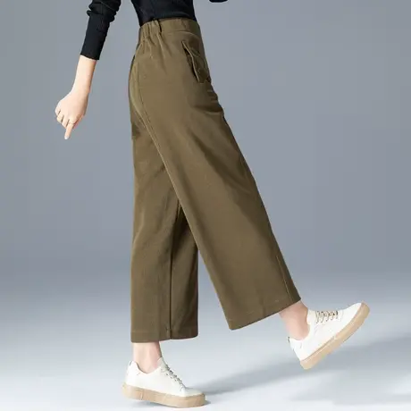 高腰阔腿裤女2024年新款春秋垂感女裤妈妈裤子宽松休闲九分直筒裤商品大图