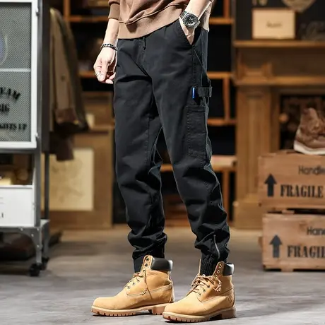 美式复古工装裤男户外宽松裤子男款纯色工装裤休闲裤男款工装裤商品大图