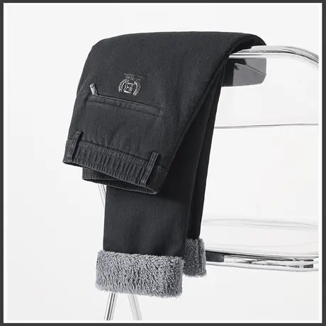 冬季秋冬款高端牛仔裤男士直筒宽松休闲男裤子加绒加厚加棉裤防风商品大图