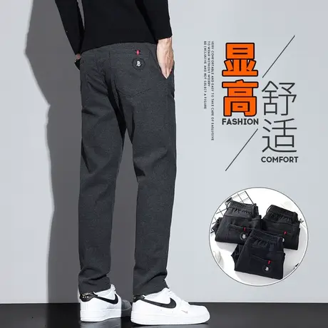 2024年新款男士小直筒灰色休闲裤子春秋款男装商务西裤春季西装裤商品大图