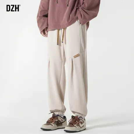 男士杏色街舞裤子男款休闲运动裤男春秋季潮牌嘻哈裤篮球裤束脚裤商品大图