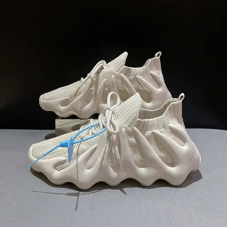 火山鞋450小笼包彩虹鞋面2024夏新款网面透气运动火焰女鞋袜子鞋商品大图