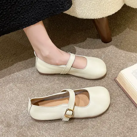 方头玛丽珍鞋女鞋2024新款法式仙女平底单鞋女夏季软底百搭奶奶鞋商品大图